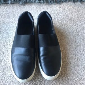 VINCE , size 7.5 ,  All Black leather slip on.